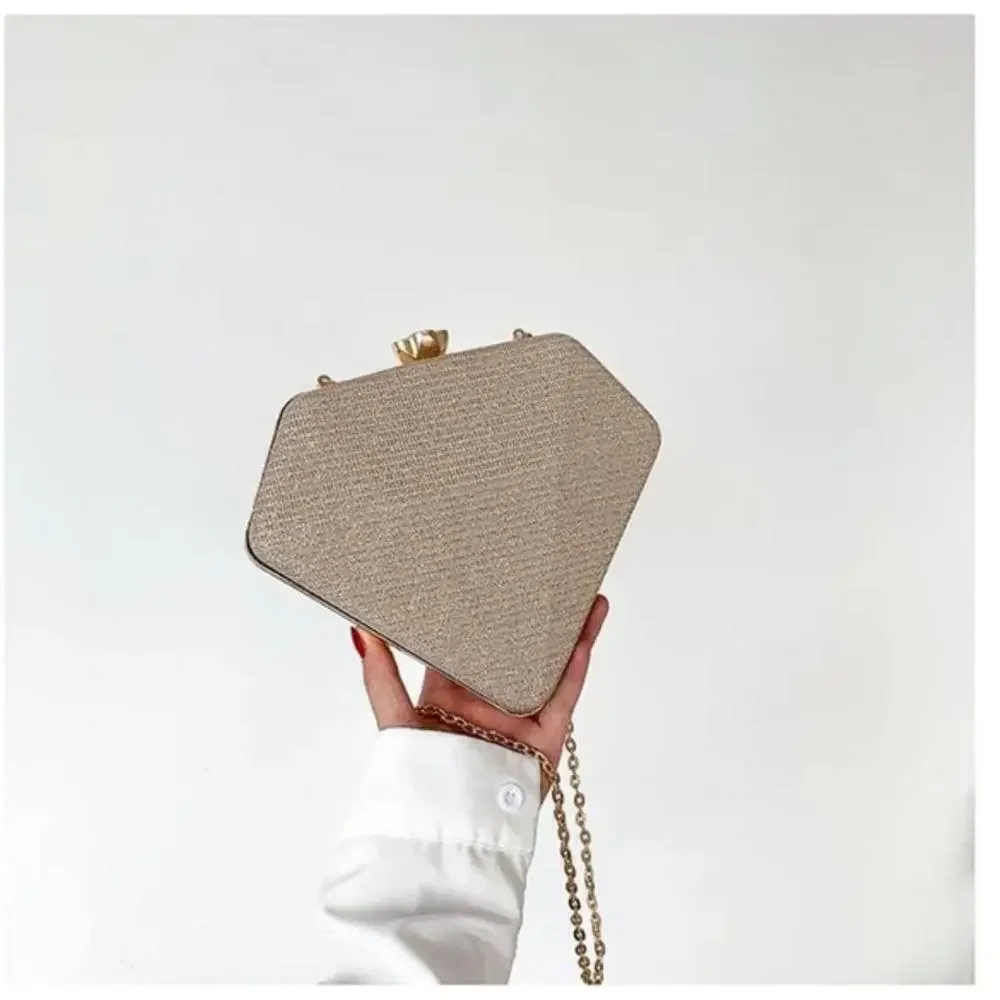 Diamond Shaped Crossbody Bag In Gold